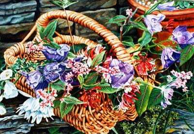 Ref.G02: Basket of flowers.